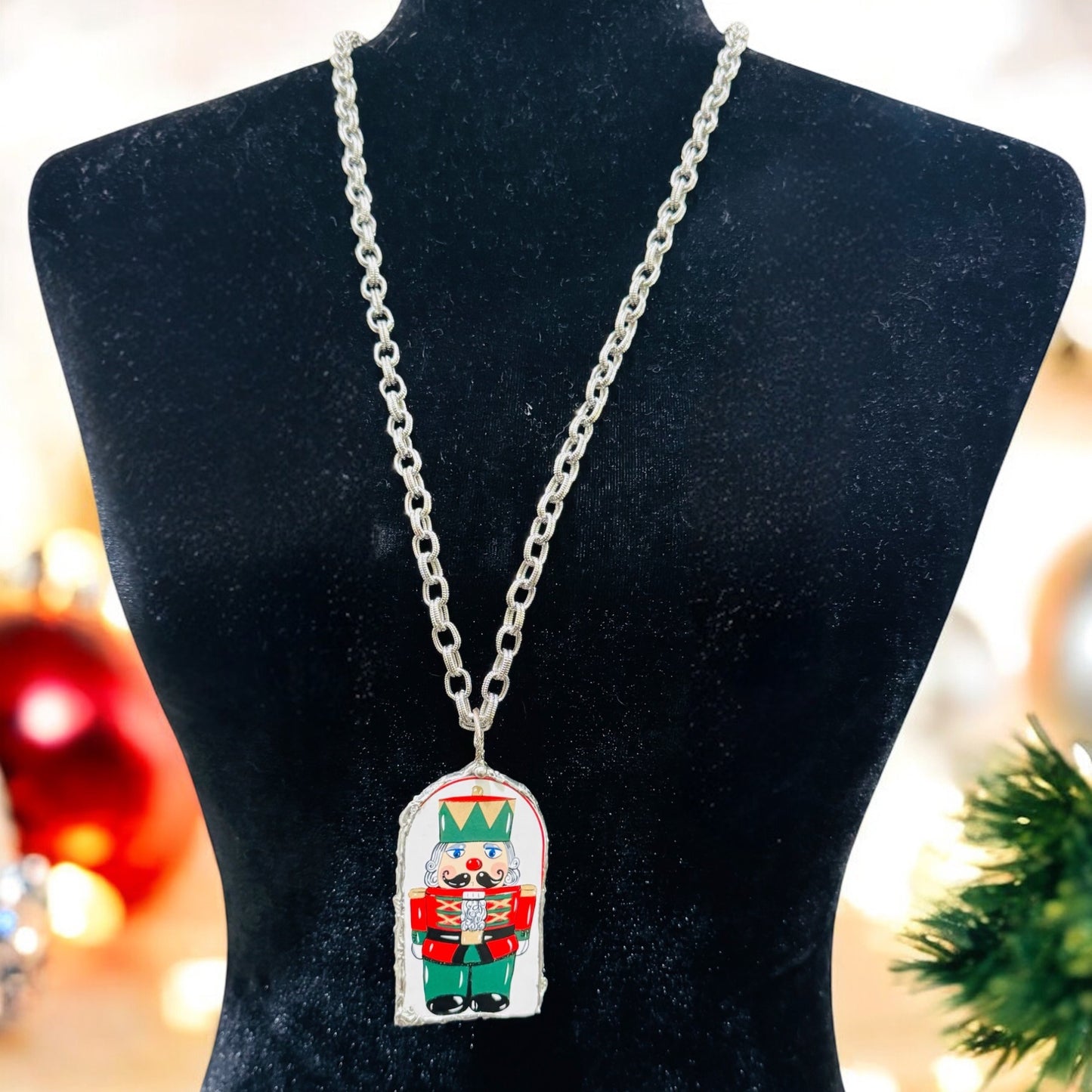 Vintage Himark Nutcracker Pendant Necklace Caged  with Artisan Silver Metalwork