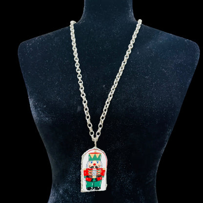 Vintage Himark Nutcracker Pendant Necklace Caged  with Artisan Silver Metalwork